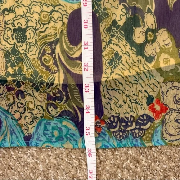 Coldwater Creek Blue, Green, and Teal Bohemian Print Tiered Maxi Skirt Sz Large - Picture 5 of 8